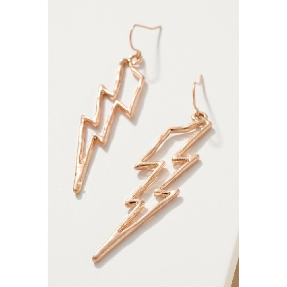 THUNDERSTRUCK GOLD BOLT EARRINGS - Picture 1 of 3
